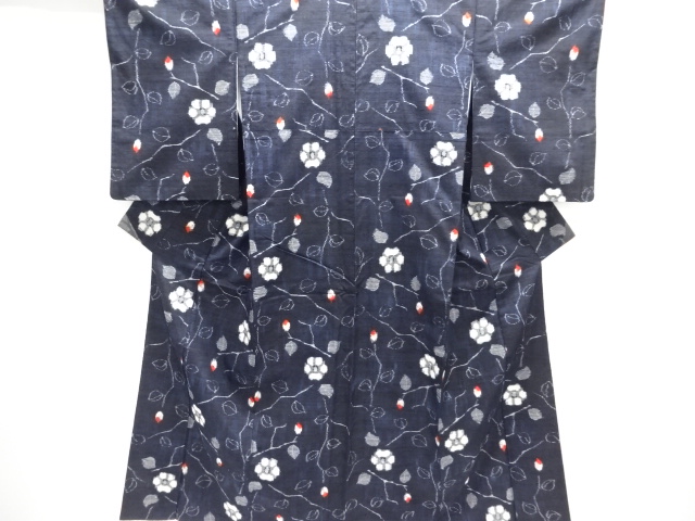 JAPANESE KIMONO / TSUMUGI / WOVEN BRANCH FLOWER